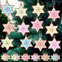 Zhanmai 24 Pcs Christmas Pastel Snowflake Star Ornaments Christmas Tree Pastel Snowflake Star Decorations Cute Xmas Hanging Ornaments Traditional Xmas Tree Party Decors