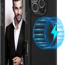 LOHASIC Compatible with MagSafe for iPhone 16 Pro Max Case Leather, Slim Business PU Rugged Non-Slip Grip Shockproof Bumper Full Body Protective Cover Phone Cases for iPhone 16 Pro Max 6.9" - Black