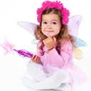 2 x Fluffy Pom Pom Headbands  Fuzzy Yarn Hair Accessories for Halloween, Cosplay, and Dress-Up Parties (Pink 2pcs)