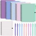 Resurhang 15 Sets Small Notebook Journal with Pen Bulk 4.5 * 5.5 Inch Pocket Size Spiral Lined Notepad for Women Men 100 Pages Notebook Employee Appreciation Gift for Work Study (Morandi)