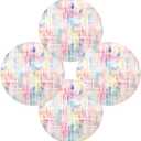 Qilmy Tie Dye Stripes Round Placemats Set of 4, Heat Resistant Washable Polyester Placemats for Kitchen Dining Table Decoration (15.4 Inch x 4pcs)