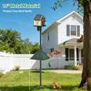 16" Metal Squirrel Baffle, Outdoor Bird Feeder Pole Squirrel Spikes Baffle, Hanging Bird Feeder for 4x4 Wooden Posts,Tree Trunks (Glass Green,1pc)