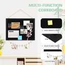DOLLAR BOSS Large Black Cork Board Double-Sided Bulletin Board with Linen 24''x 18'', Black Cork Boards for Walls Wood Frame Hanging Pin Board, Cork Board for Office Home School 1-Pack