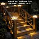 Solar Post Cap Lights Outdoor: 12 Pack 8 LED High Brightness Fence Post Solar Lights, 2 Lighting Colors Waterproof 4x4 Solar Post Lights for Deck Garden Patio Porch Decor, Fit 5x5 Vinyl Wooden Posts