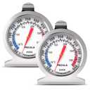 Oven Thermometer 2 Pack 50-300C/100-600F, Oven Grill Fry Chef Smoker Thermometer Instant Read Stainless Steel Thermometer Kitchen Cooking Thermometer