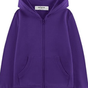 Soft Brushed Fleece Zip-Up Hooded Sweatshirt Hoodie for Boys or Girls S Purple