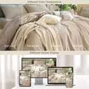 MooMee Bedding Duvet Cover Set 100% Washed Cotton Linen Like Textured Breathable Durable Soft Comfy (Heathered Taupe, King 104"x90")