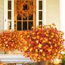 Uieke 72PCS Artificial Mums for Outdoors Fake Fall Outdoor Lavender Flowers Orange Calla Lilly and Autumn Daisy Mums Flowers No Fade for Outside Window Box Porch Planters Garden Thanksgiving Decor