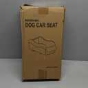 Mavora Max Portable Small Dog Seat for Car, Luxury Center Console Dog Car Seat Booster with Safety Tethers, Anti-Collapse Pet Travel Carseat for SUV, Truck (Black/Brown)