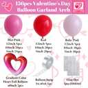 Valentines Day Gradient Heart Balloon Garland Arch Kit, 156pcs Red Pink Balloons with Large Size Gradient Heart Foil Balloons for Valentines Day Decoration Wedding Engagement Party Supplies