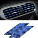 Car Air Conditioner Decoration Strip for Vent Outlet, 20 Pieces Universal Waterproof Bendable Air Vent Outlet Trim Decoration, Suitable for Most Air Vent Outlet, Car Interior Accessories (Blue)