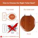Round Toilet Seat Molded Wood Toilet Seat with Zinc Alloy Hinges, Easy to Install also Easy to Clean, Anti-pinch Wooden Toilet Seat by Angol Shield (Round, Brownish Yellow)