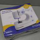 Stoigeld Sewing Machine for Beginners with 20 Pcs Fabric3 Pcs Prefabricated kits and 32 Pcs Sewing Threads Kit,Portable Sewing Machine with 16 Built-in Stitches, 2 Speed (white and blue)