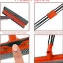 Window Squeegee for Window Cleaning, Squeegee Window Cleaner Tool 2 in 1 Car Window Cleaning Tool with Extension Pole 58 Telescopic Window Washing Equipment, Shower Squeegee for Shower Glass Door