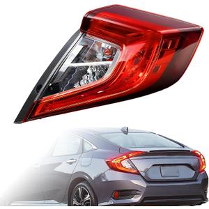 Tail Light Assembly Compatible With 16-21 Honda Civic Sedan
Bulb Included (Right Passenger Side) Replace 33500-TBA-A01 HO2805110