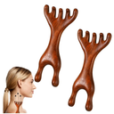 2 Pcs Wooden Massage Tools 5-Claw Wooden Scalp Massager Comb Meridian Therapy Manual Scalp Massager Natural Sandalwood Guas Sha Tools Ergonomic Handheld Massage Stick For Head Neck Face Nose Jaw, Pack Of 2