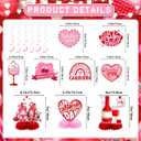 Galentines Gang Banner: Happy Valentines Day Party Decorations Red Pink Glittery Heart Garland Happy Galentines Day Bachelorette Floral Bridal Shower Anniversary Red and Pink Glitter Party Supplies