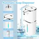 OHIFAST Automatic Liquid Soap Dispenser Touchless, USB Rechargeable Smart Hand Soap Dispenser, 9-Level Adjustable, Physical Button Operation, 13.5oz/400mL Wall Mounted for Bathroom Kitchen Dish Soap