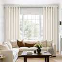 Natural Linen 102 Inch Curtains 72 Inch Width for Living Room Divider Light Filtering Semi Sheer Extra Wide Patio Curtains for Sliding Door Balcony Floor to Ceiling Window 72x102 1 Panel
