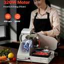 VEVOR Commercial Meat Slicer, 320W Electric Deli Slicer Machine with 10 inch SUS420 Blade, 0-0.4 inch Adjustable Thickness, for Frozen Meat, Ham, Baguett, Steak