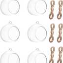 3.15"/ 8cm Hanging Tealight Candle Holder Glass Globes Air Plant Orb Glass Candlestick Lights Terrariums Candles Terrarium Vase Containers Home Decor Indoor Outdoor Garden DIY Gifts (6)