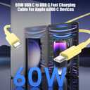 3-Pack Yellow [3.3FT+6.6FT+10FT] 60W USB C to USB C Cable, Type C Fast Charging Cable for iPhone Air 17 16e 16 15 Pro Plus Pro Maxfor Galaxy S25, for iPad Pro/Air/mini, for MacBook Pro/Air and More