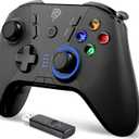 EasySMX Wireless Gaming Controller for Windows PC/Steam Deck/PS3/Android TV BOX, Dual Vibrate Plug and Play Gamepad Joystick with 4 Customized Keys, Battery Up to 14 Hours, Work for Nintendo Switch (black)