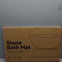 Stone Bath Mat, Quick-Dry Diatomaceous Earth Shower Mat, Absorbent Bathroom Mat for Shower/Tub Exit, New Apartment Essential & Housewarming Gift, 23.5" x 15.5" Light Gray Wave