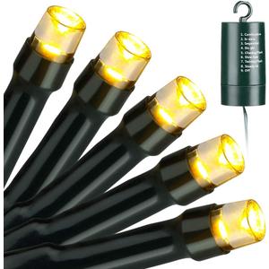 Joomer Battery Christmas Lights, 33ft 100LED Fairy Lights Battery Operated Timer 8 Modes Waterproof for Outdoor Home Garden Party Holiday Christmas Trees Decoration (Warm White)