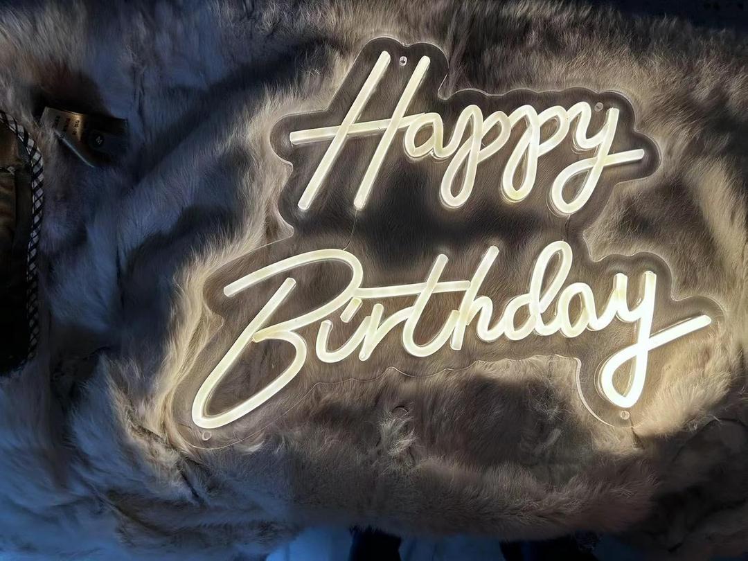 Burning&Reborn Happy Birthday Neon Signs - LED Light for Party Neon Lights Sign Decoration for Home Wall Decor Birthday Gift Party Backdrop Windows Signs Party Birthday Bedroom Bedside