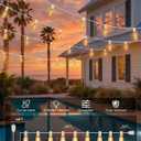 50FT Outdoor String Lights Weatherproof, Patio Lights with 25+2 Shatterproof ST40 Edison Bulbs, Commercial Grade Warm White LED String Lights for Wedding Backyard Christmas Party, White