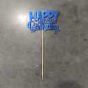 Rsstarxi 12 Pack Happy Birthday Party Decorations, Birthday Sign Centerpiece Sticks Double Sided Glitter Blue Table Toppers Decorations for Baby Shower Anniversary Party Decors Favors