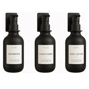 Molimoli Soap Dispenser, Bathroom Soap Dispenser Set, Glass Dispenser, Soap Dispenser for Kitchen, Kitchen Soap Dispenser Pump, 500ml/16.9 Oz, Set of 6, Black
