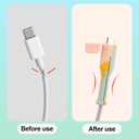 12pcs Data Cable Protector for Apple & Dual Type-C, Silicone Non Slip Charger Saver Dustproof Phone Cord Organizer Tangle Free Charging Cable Cover Accessories (6 Colors)