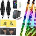 Ehaho 2 Pack 6FT Whip Lights with Spring Base,LED Whip Light with App & Remote Control,Spiral RGB Chasing Lighted Whips with Rocker Switch,Music Whip Light for UTV ATV Polaris RZR Can-Am SXS Truck