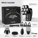 Head Shavers for Bald Men - 7D Arc Magnetic Detachable Electric Razor, Waterproof Wet Dry 5-in-1 Electric Shaving & Grooming Kit, LED Display Rechargeable Head & Body Hair Shaver, Black