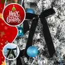 Riceshoot 30 Pcs Velvet Christmas Bow Decoration, 11 x 6.3 Inch Large Bows for Christmas Tree Gift, Xmas Ribbon Garland Ornaments for Wreath Garland Gift Wrapping Crafts Wedding Party(Black)