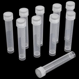 10ml Plastic Vials, 10 Pcs Plastic Tubes with Caps Frozen Test Tubes Sample Tube for Laboratory and School Educational, PP Material (white)