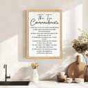 The Ten Commandments Rustic Bible Verse Framed Wall Art, 11''×16'' 