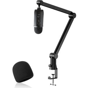 YOUSHARES Blue Yeti Mic Stand with Blue Yeti Pop Filter - Premium Mic Arm for Blue yeti, Heavy Duty Boom Arm with Cable Management, 3/8" to 5/8" Adapter,