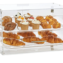 VEVOR Pastry Display Case, 2-Tier Commercial Countertop Bakery Display Case, Acrylic Display Box with Rear Door Access & Removable Shelves, Keep Fresh for Donut Bagels Cake Cookie, 20.7"x13.2"x11.9"
