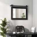 COGOOD Bathroom Mirrors for Over Sink - 29 x 22 Farmhouse Barn Door Wall Mirror for Bathroom, Living Room, Entryway Wall Decor Black