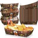 200 Pieces Western Party Decorations 1LB Cowboy Paper Food Trays Saloon Western Scene Wild West Food Boats Disposable Serving for Cowboy Birthday Picnics Parties Theme Decoration Supplies