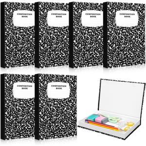 Amyhill 6 Pcs Teacher Appreciation Gifts Bulk Teacher Gifts Composition Notebook Box for Classroom Storage Boxes Graduation Party Favors Back to School Thank You Gift Supplies(Black)