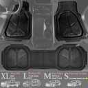 CAR PASS Heavy Duty Rubber Car Mats with Cargo Liner, Deep-Dish Car Floor Mats and Trunk Mat All Weather, Universal Trim-to-Fit for SUVs Trucks Sedans, Waterproof Anti-Slip, Trimmable V12 Black