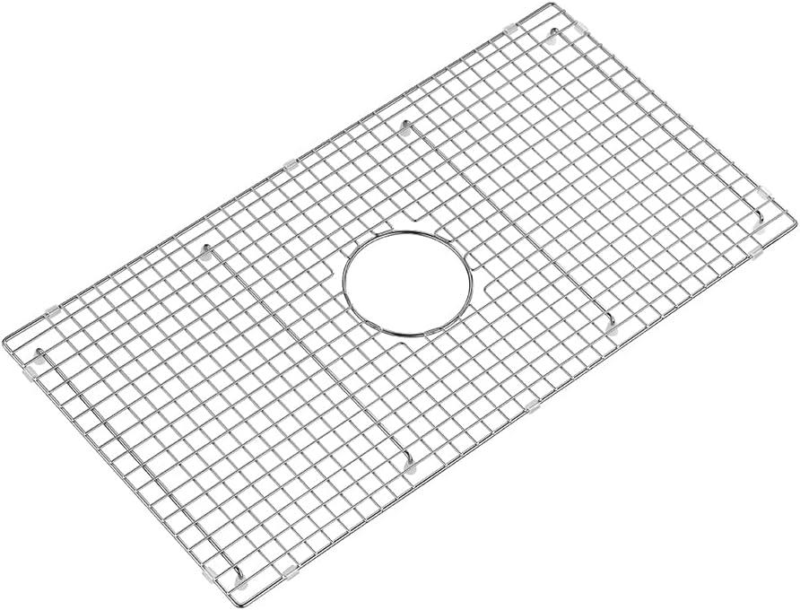 29.5 in. x 15.5 in. Centre Drain Sink Protector with Supersoft Silicone Feet in 304 Grade Stainless Steel