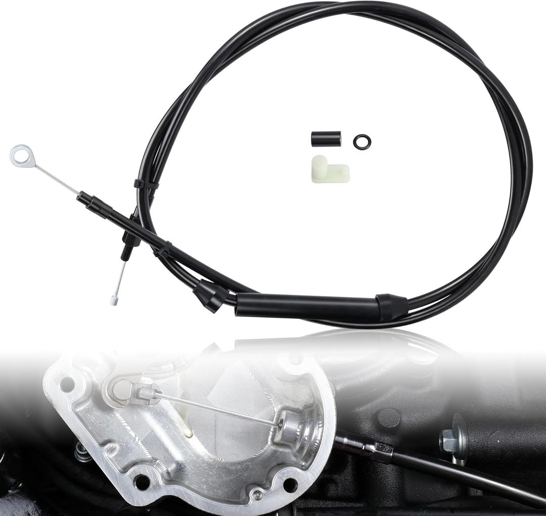 66 11/16" Extended Clutch Cable for Harley 1987-2006 Twin Cam & Evolution Engines with 5-Speed Transmission Touring Dyna Models, Black (+4")