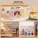 2 x Clear Doll Wardrobe Storage Box Compatible with 15/17cm Doll Clothes & Accessories, Clear Display Box Shelf, Includes 10 Hangers, 1 Rod & 2 Supports, Stackable