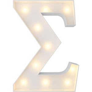 3FT Marquee Light Up Greek Letters, Alphabets Letter Sigma  DIY Craft Stand For Display Decor Sorority Fraternity Decorations ()