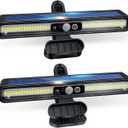 Clip On Solar Motion Lights Outdoor, 2 Pack 3 Modes Fence Lights Solar Powered, 36 LEDs 6500K Waterproof, Portable Security Light for Yard, Camping, Garage(Cold White)